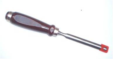GOUGE FIRMER CHISEL W/WOODEN HANDLE - Click Image to Close